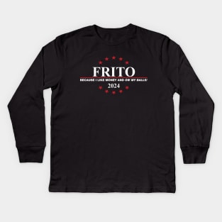 Idiocracy - Vote Frito 2024 Kids Long Sleeve T-Shirt